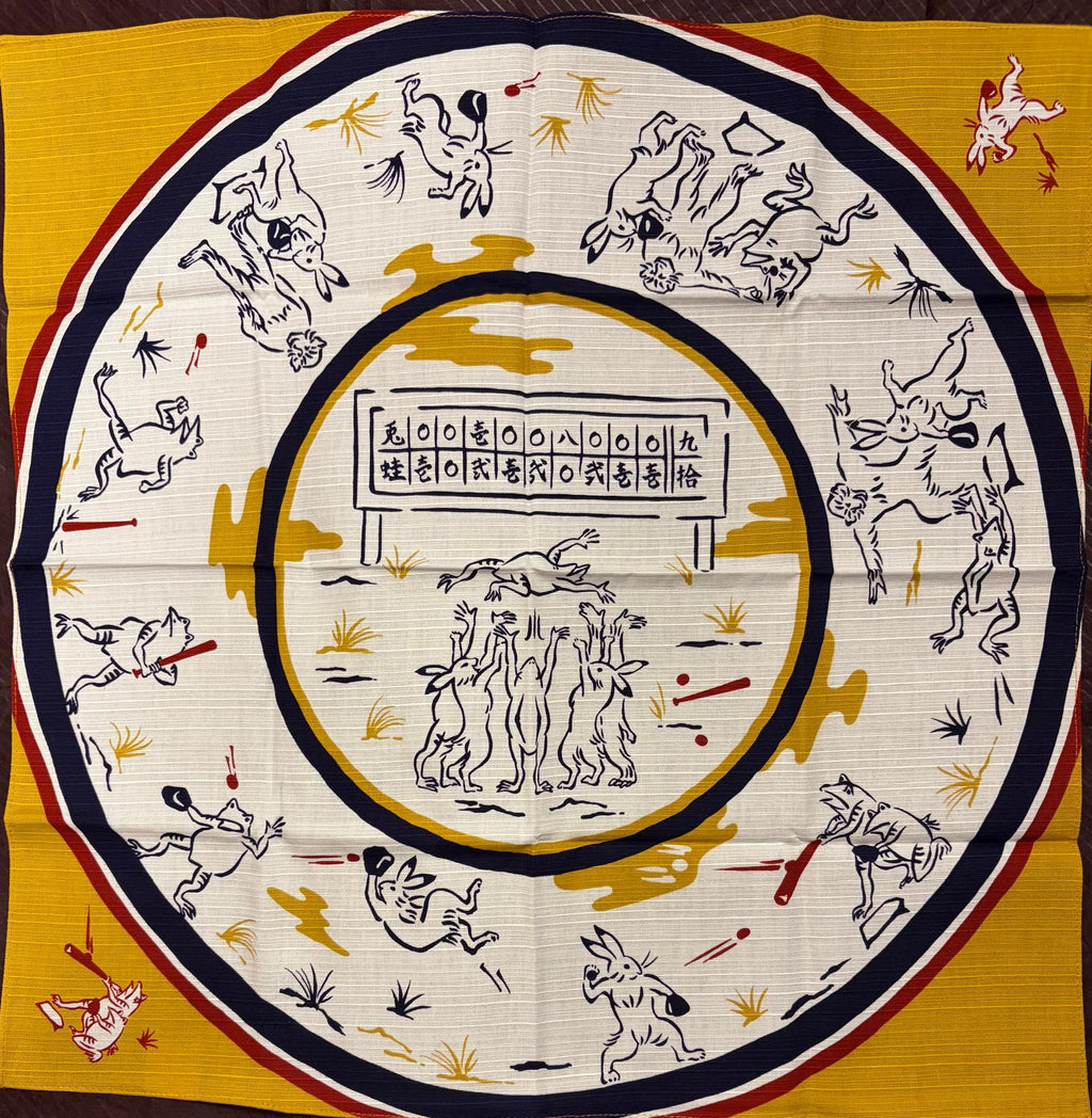 Furoshiki Baseball Karikaturen von Tieren und Menschen Vers.3