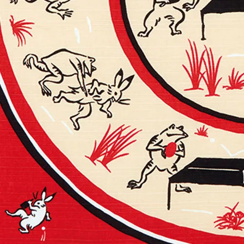 Furoshiki Tischtennis Karikaturen von Tieren und Menschen Vers.2