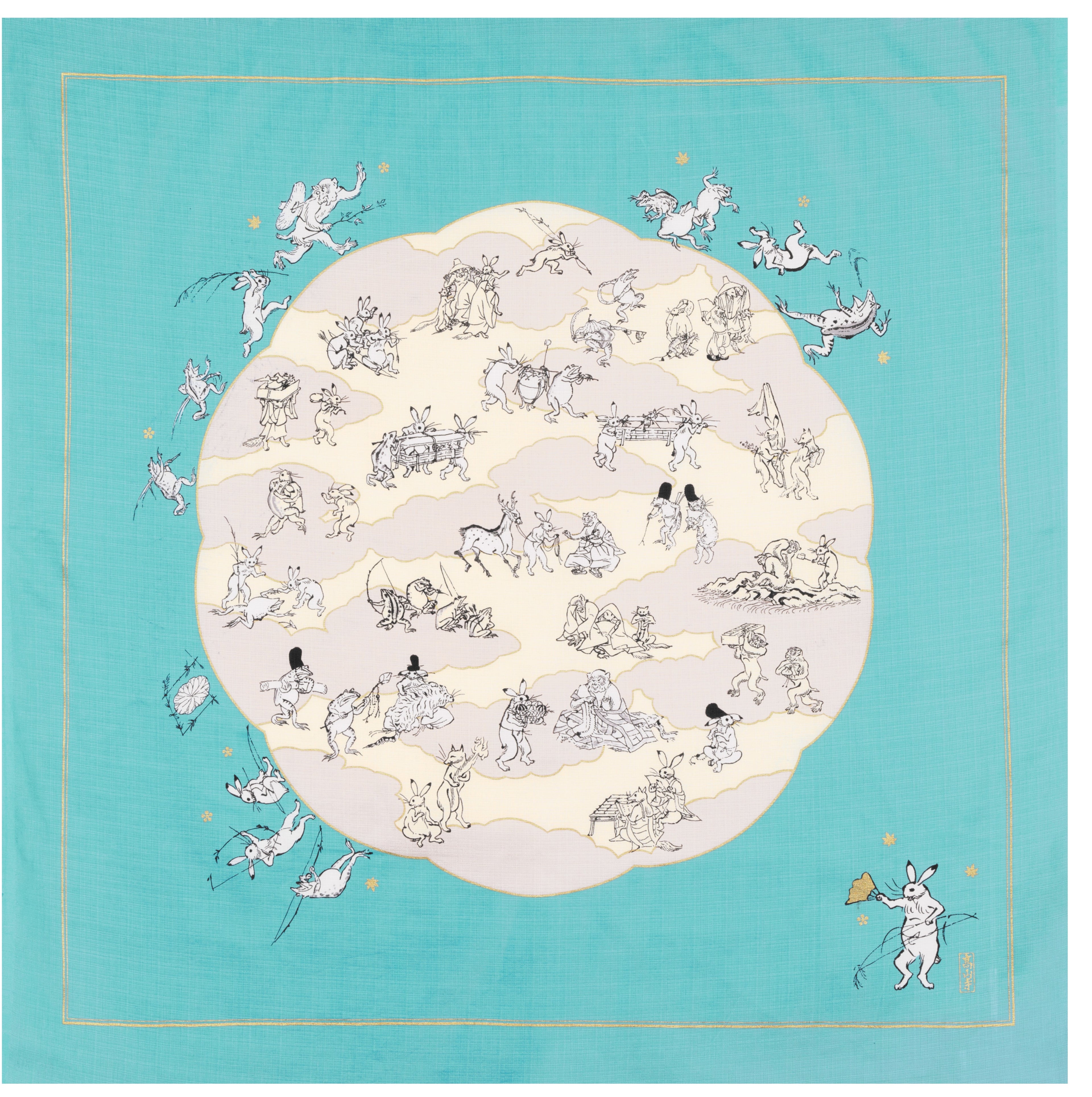 Chouju jinbutsu giga 104 Furoshiki Karikaturen von Tieren und Menschen