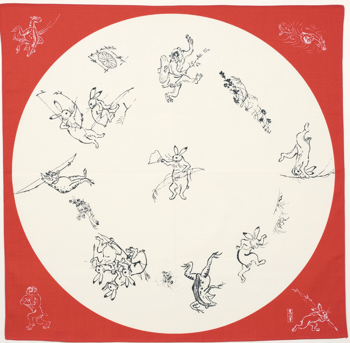 Furoshiki Karikaturen von Tieren und Menschen