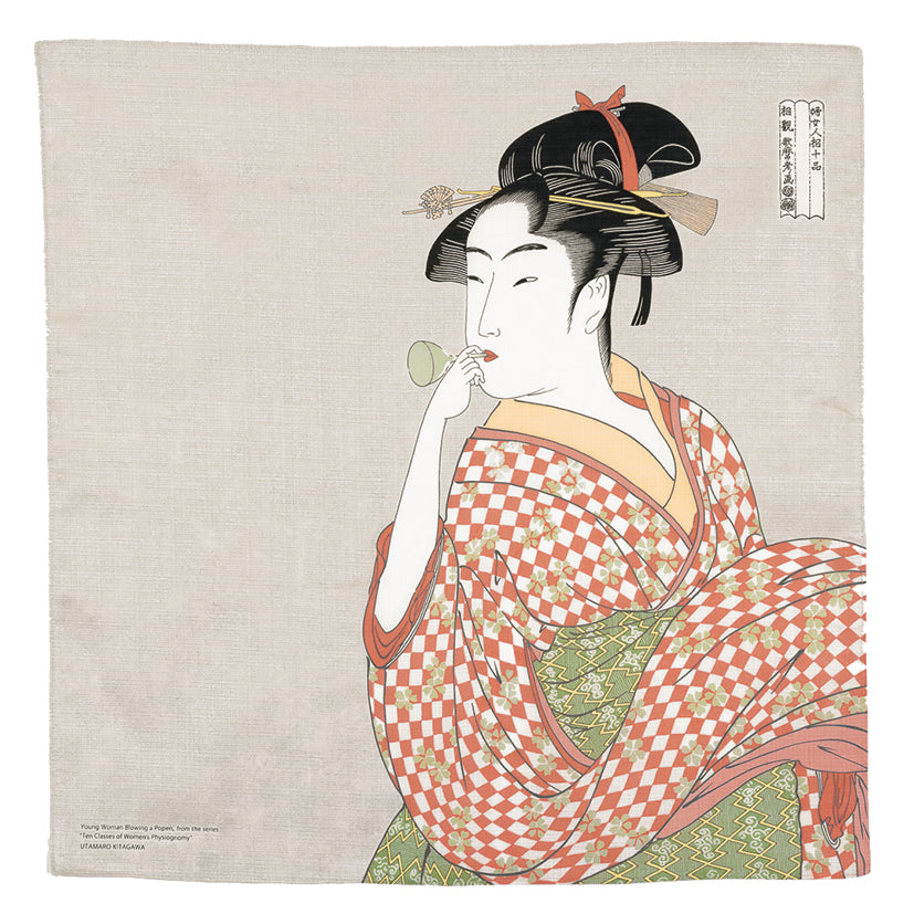 Ukiyoe Eine Frau, die ein Vidro bläs von Utamaro Kitagawa 70
